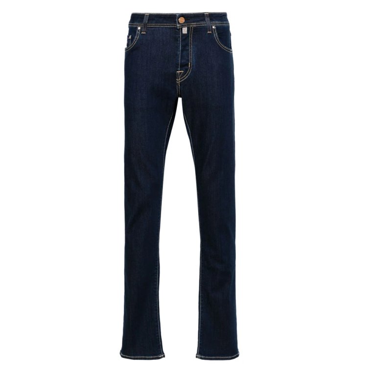 Slim Fit Bard Jeans Niebieskie Włochy Jacob Cohën