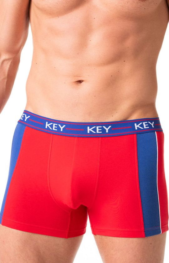 Key gładkie bokserki czerwone MXH 238 B22 CE, Kolor czerwony, Rozmiar L, Key