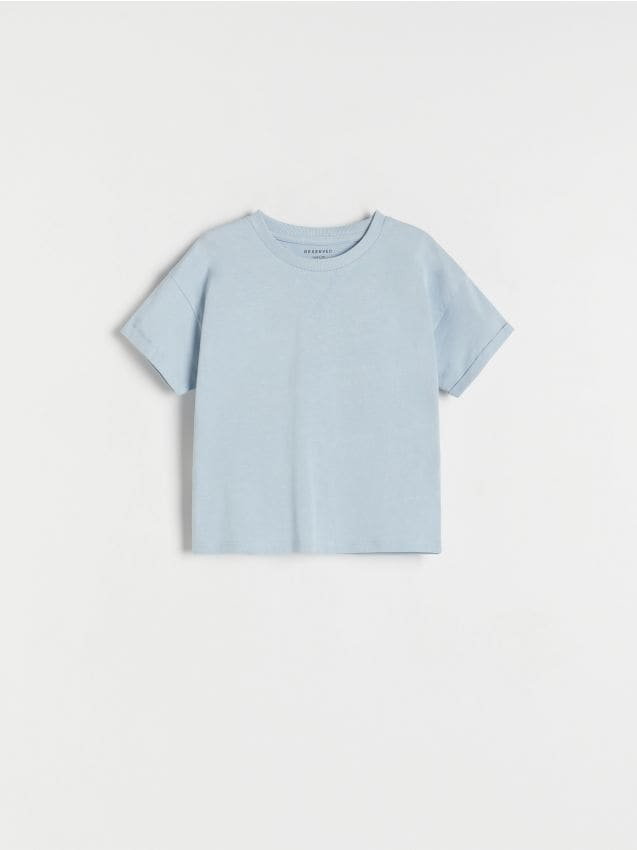 Reserved - Bawełniany t-shirt - jasnoniebieski