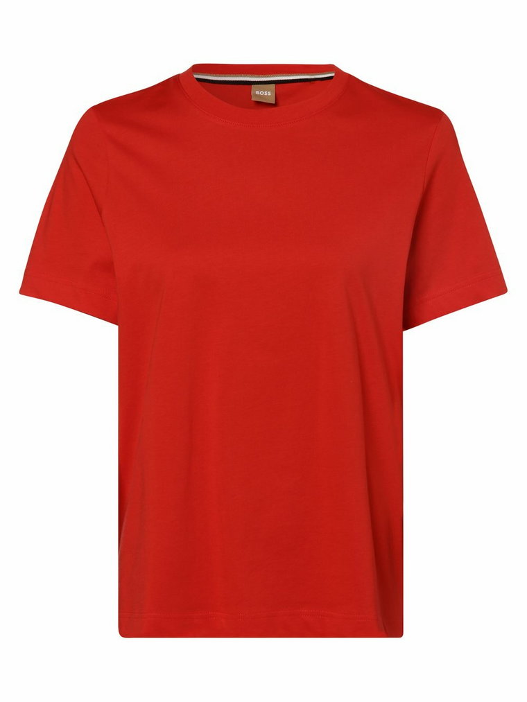BOSS - T-shirt damski  Ecosa, czerwony