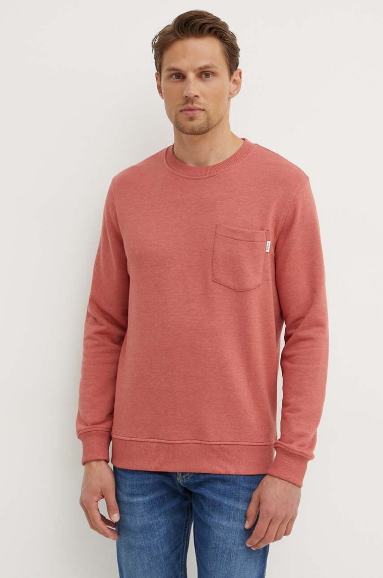 Pepe Jeans bluza MANS CREW męska kolor różowy gładka PM582696