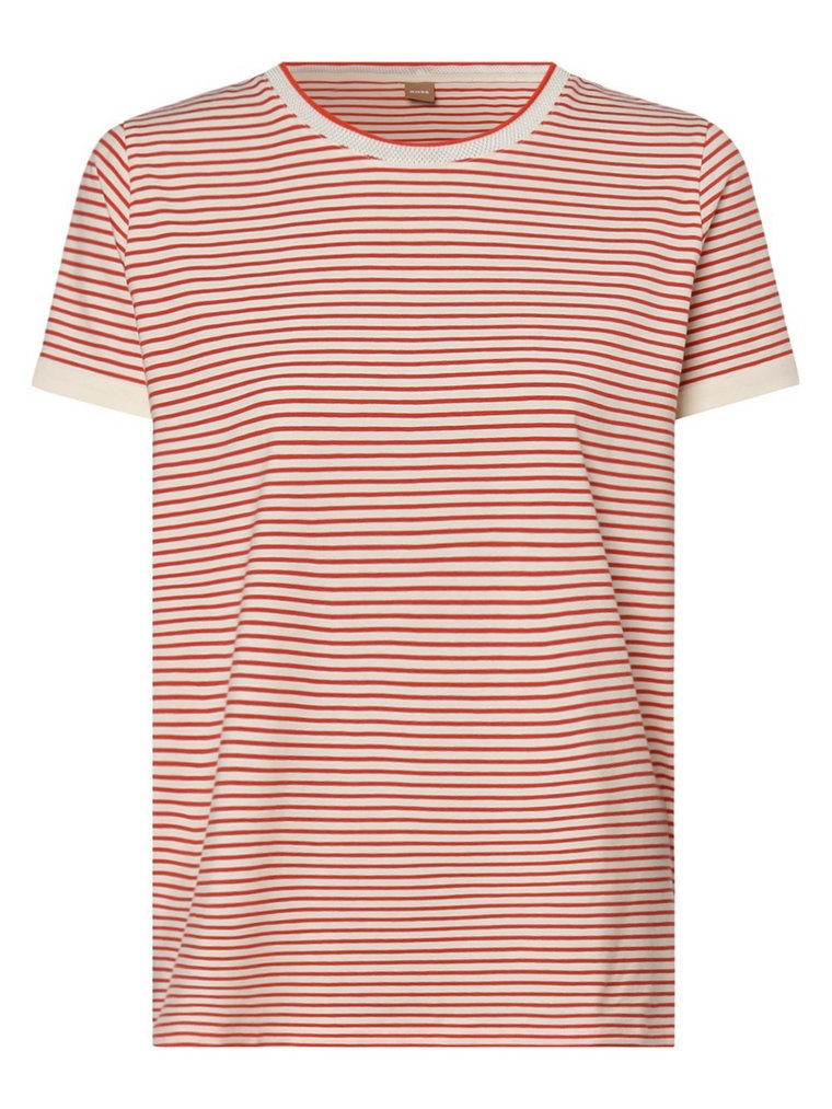 BOSS - T-shirt damski  Emasa_EOSP, czerwony|biały