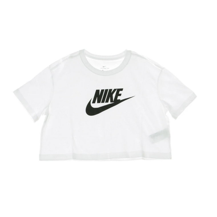 Ikoniczny Crop T-shirt Biały/Czarny Nike