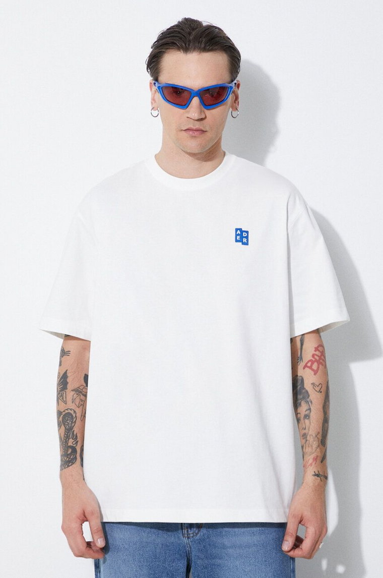 Ader Error t-shirt TRS Tag męski kolor biały z aplikacją BMSGFYTS0101