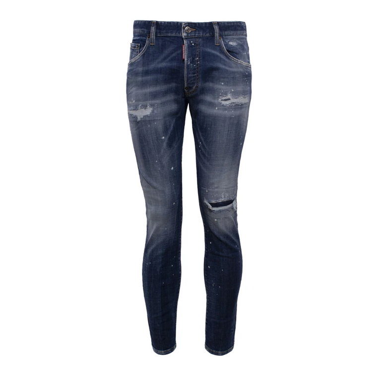 Modne, zniszczone jeansy skinny dla mężczyzn Dsquared2