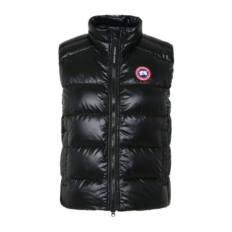 Czarna kamizelka z nylonu z wypełnieniem z kaczego puchu Canada Goose