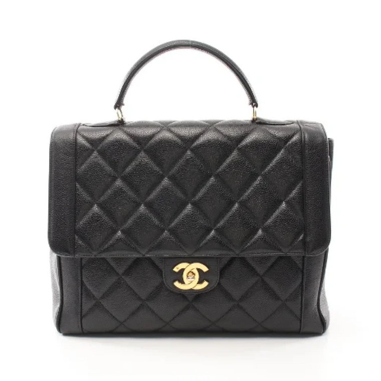 Używany Czarny Skórzany Kufer Chanel Chanel Vintage