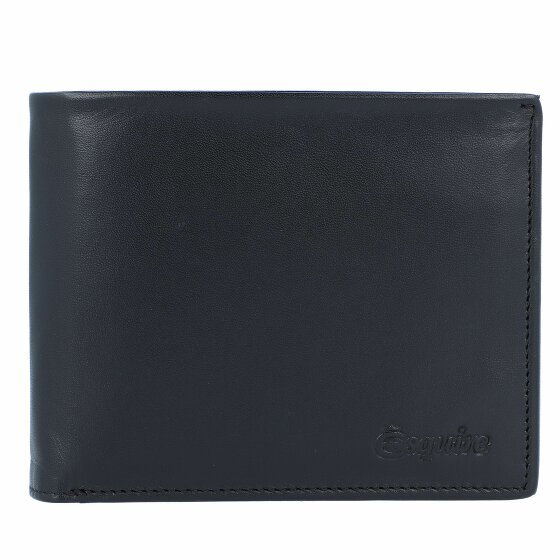 Esquire Nowy jedwabny portfel skórzany 10,5 cm schwarz