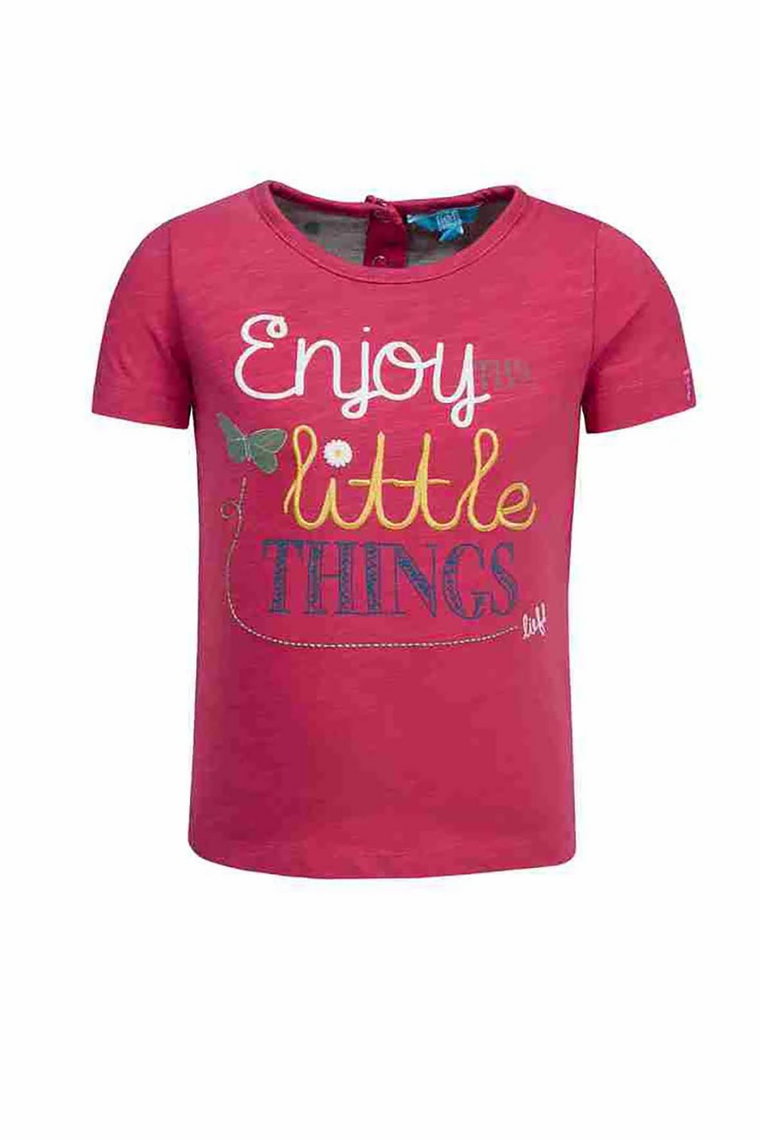 T-shirt dziewczęcy - Enjoy little things - różowy - Lief