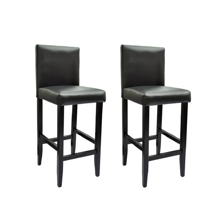 Krzesła barowe 2 szt. sztuczna skóra czarne kod: V-240071