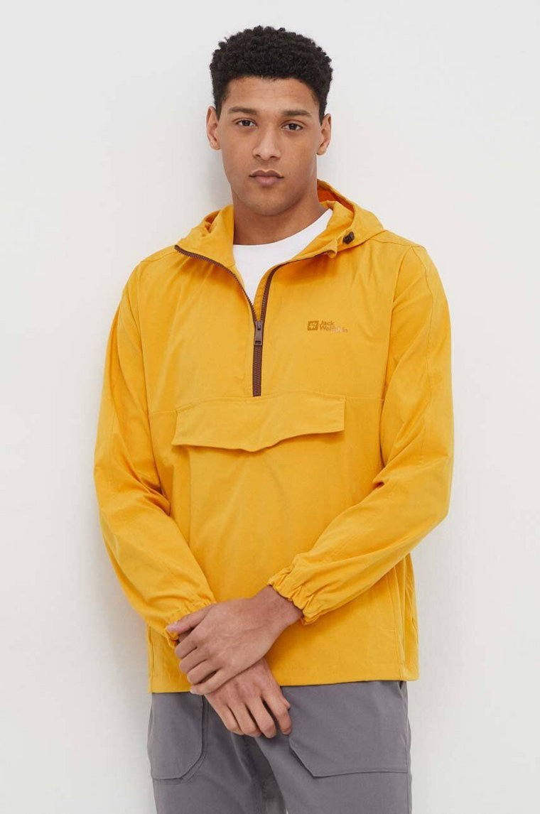 Jack Wolfskin kurtka przeciwdeszczowa Desert Wind Overhead męska kolor żółty