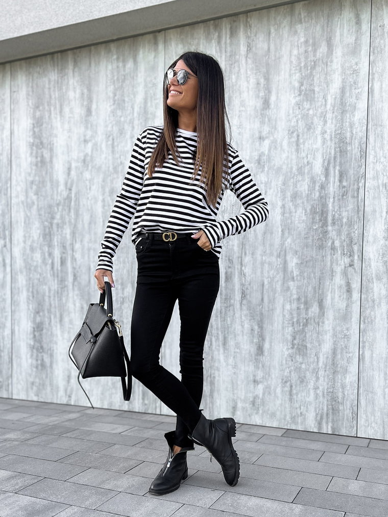 Bluzka Basic Line Black Stripes