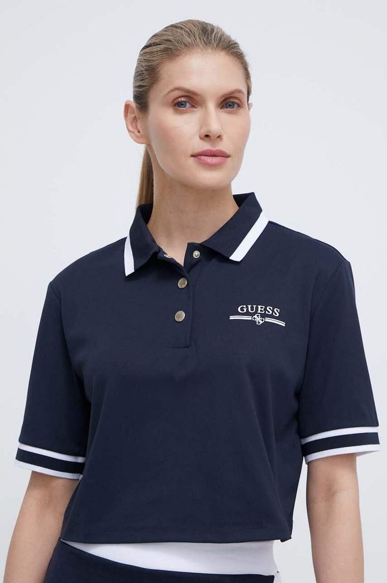 Guess polo ARLETH damski kolor granatowy V4GP25 KBXQ2