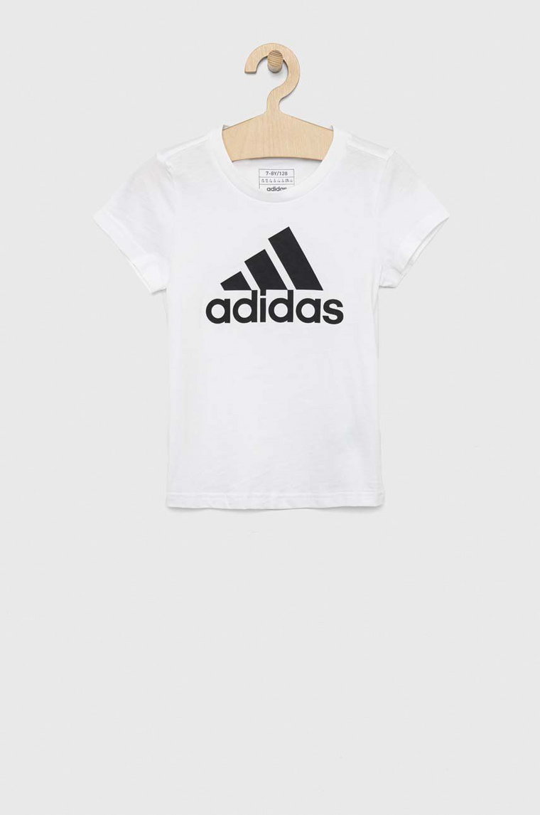 adidas t-shirt bawełniany dziecięcy G BL kolor biały