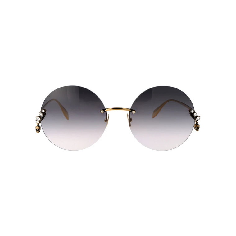 Eleganckie Okulary Przeciwsłoneczne z Metalową Ramką - Model Am0418S Alexander McQueen