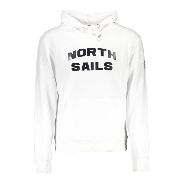 Biała Bawełniana Bluza z Kapturem i Nadrukiem North Sails