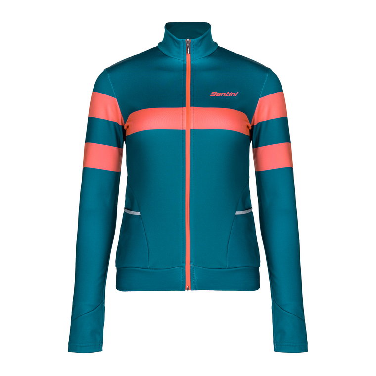 Bluza rowerowa damska Santini Coral Bengal teal/orange