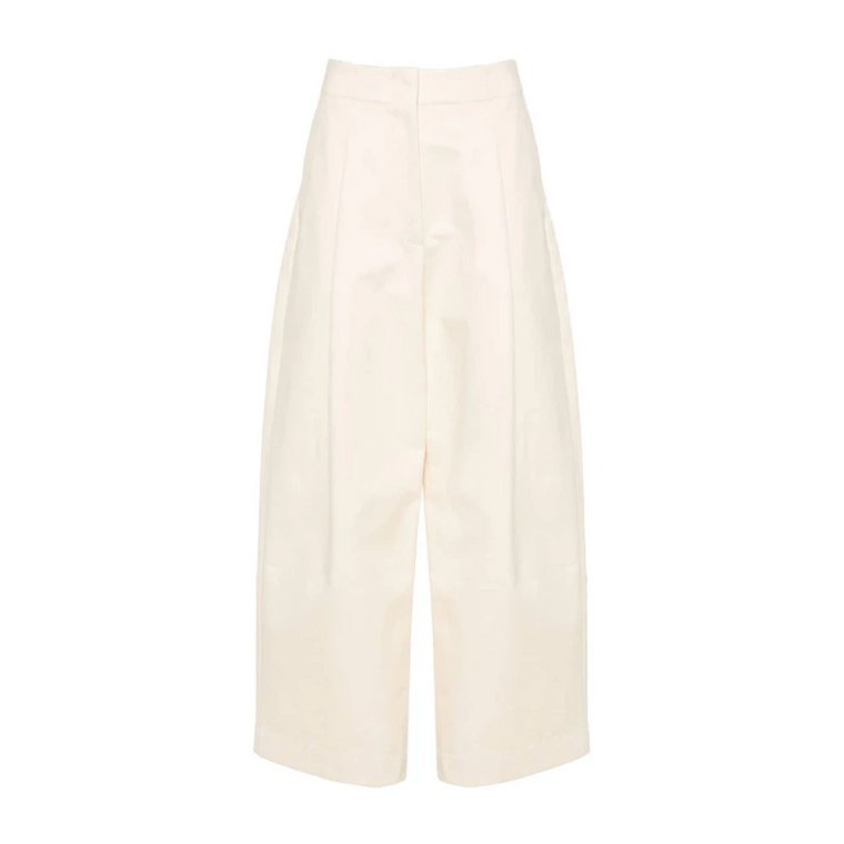 Beige Twill Weave Wide Leg Trousers Studio Nicholson