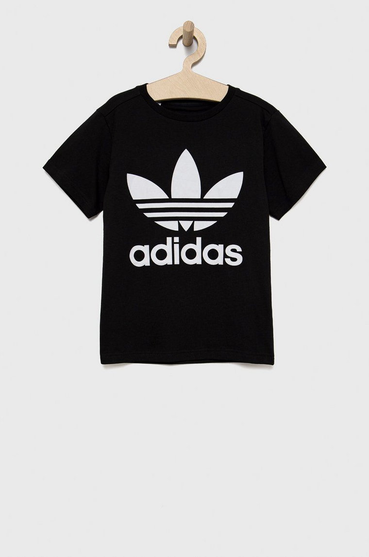 adidas Originals t-shirt bawełniany dziecięcy H25245 kolor czarny z nadrukiem