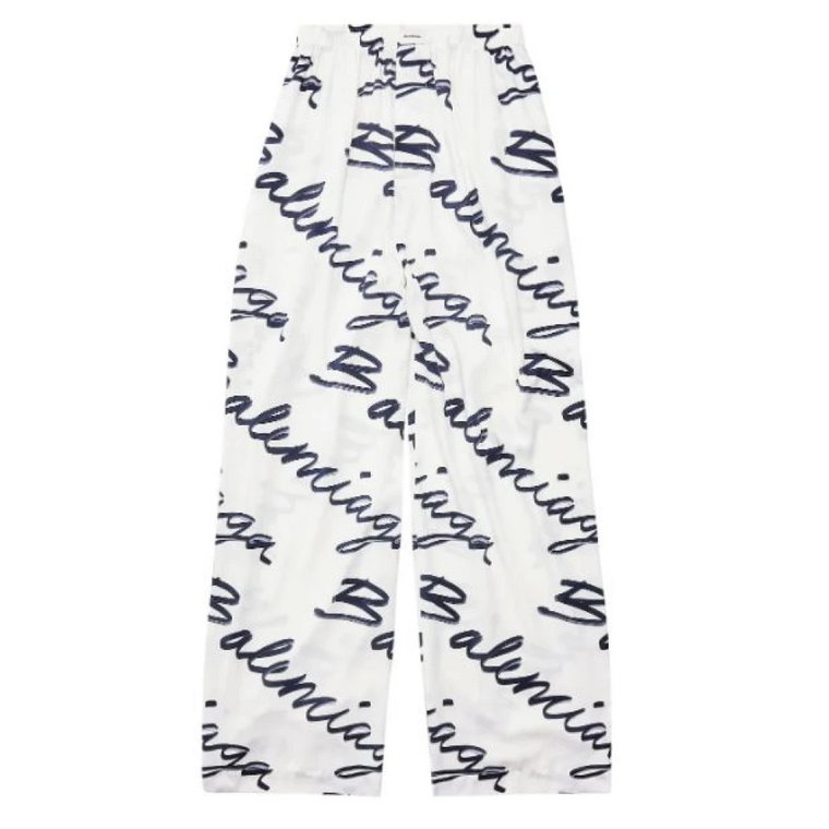 Scribble Spodnie Pijama o Szerokim Kroju Balenciaga