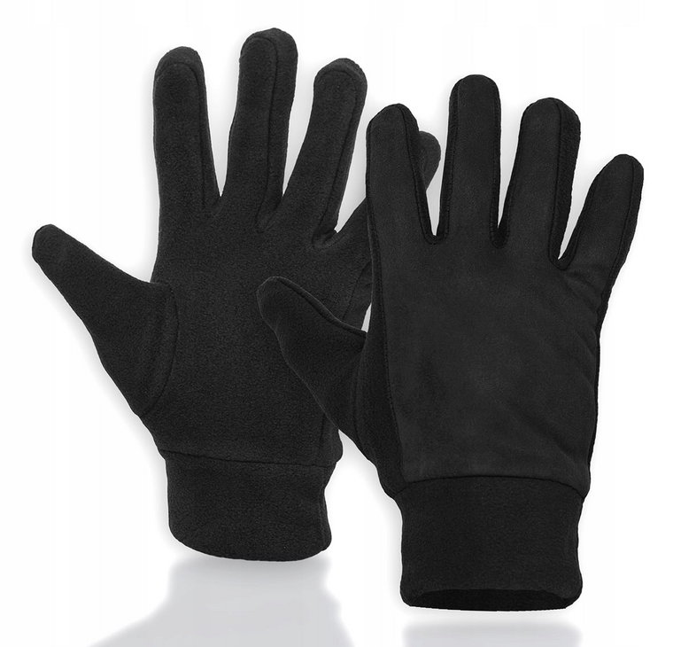 Rękawiczki męskie polarowe na mrozy ciepłe Czarne