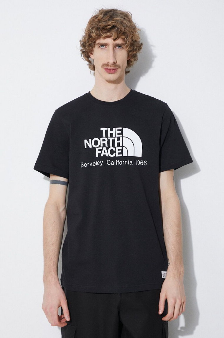 The North Face t-shirt bawełniany M Berkeley California S/S Tee męski kolor czarny z nadrukiem NF0A87U5JK31