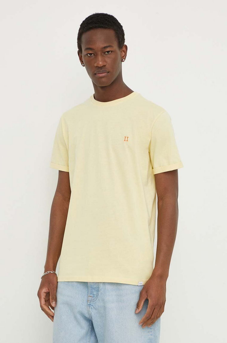 Les Deux t-shirt bawełniany kolor żółty gładki LDM101155