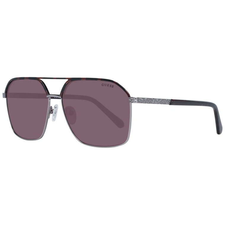 Srebrne Okulary Aviator dla Mężczyzn Guess