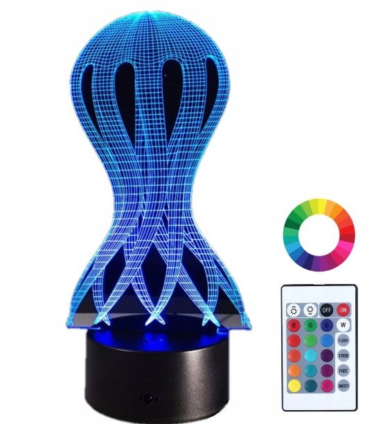 Lampka Nocna Led 3D Led Meduza Grawer Prezent Imię