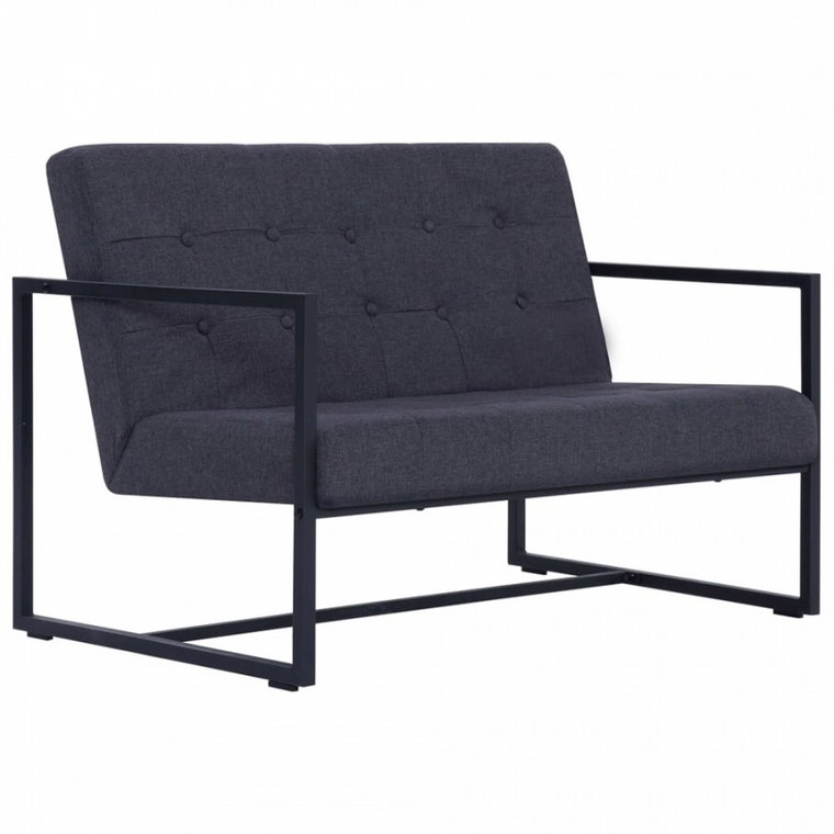 2-osobowa sofa z podłokietnikami ciemnoszara stal i tkanina kod: V-282162