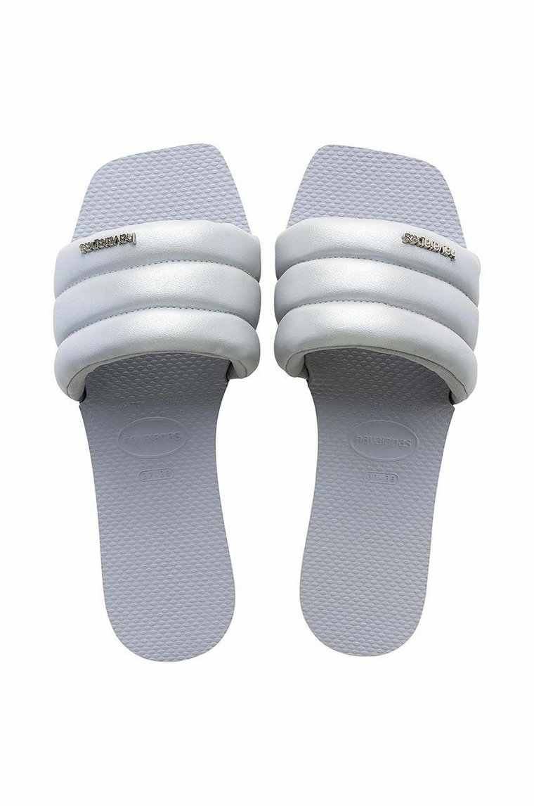 Havaianas klapki YOU MILAN METALLIC damskie kolor srebrny 4148336