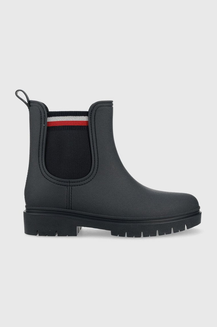 Tommy Hilfiger kalosze Rain Boot Ankle Elastic damskie kolor granatowy