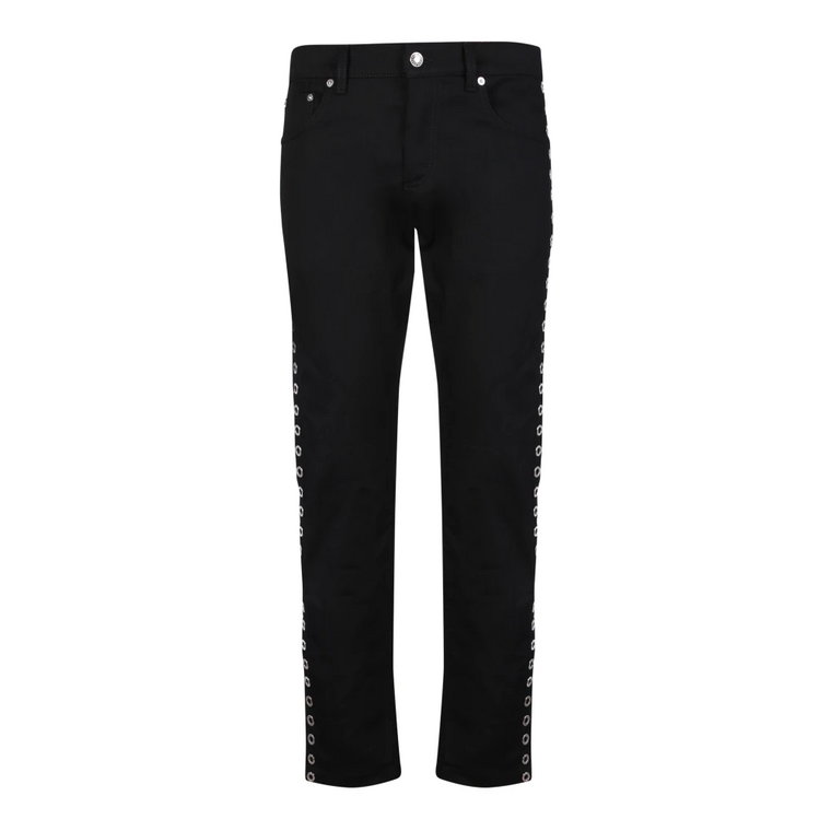 Czarne Jeansy z Modnymi Szczegółami Alexander McQueen