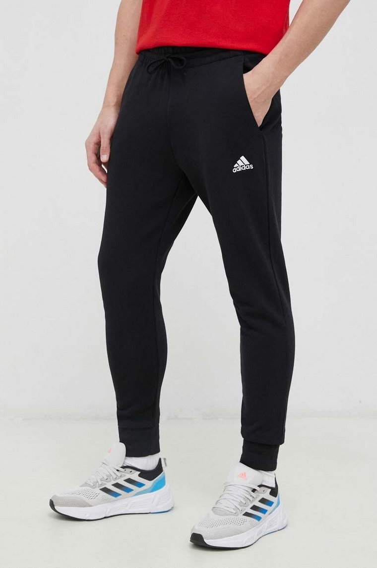 adidas spodnie dresowe bawełniane kolor czarny gładkie HA4347