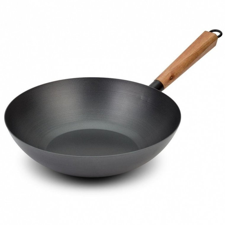 Patelnia, wok kantoński stalowy, chiński, głęboki, 30 cm kod: O-10-166-012