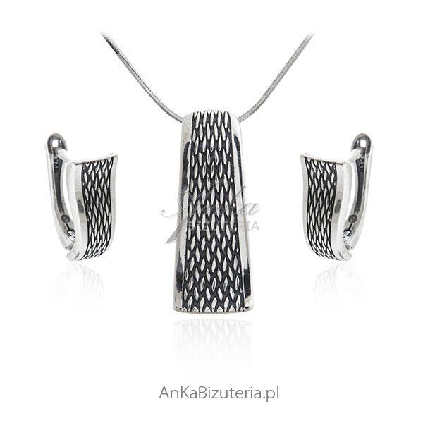 AnKa Biżuteria, Komplet biżuteria srebrna oksydowana SCARLETT