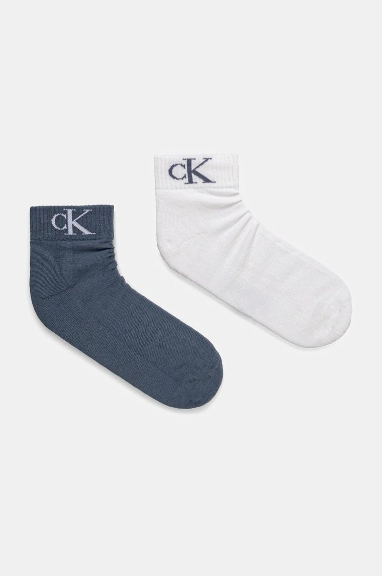 Calvin Klein Jeans skarpetki 2-pack męskie kolor niebieski 701228805