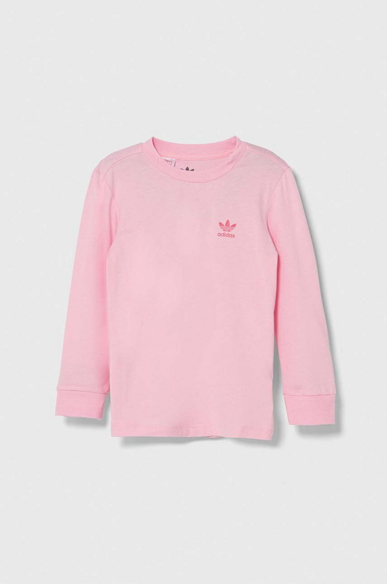 adidas Originals longsleeve bawełniany dziecięcy kolor różowy