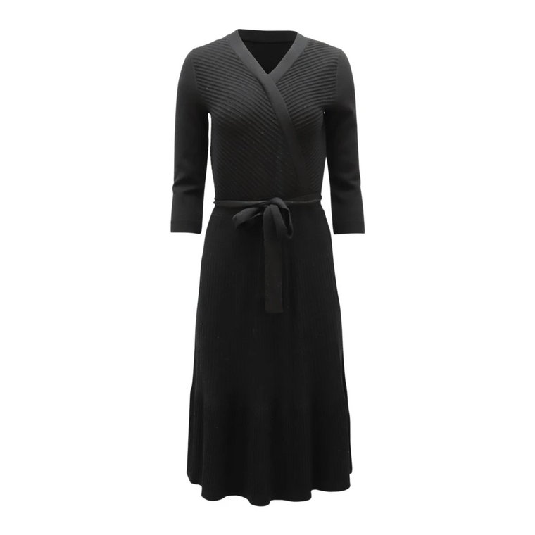 Rozciągliwa Czarna Sukienka Oplatająca z Wełny Kate Spade