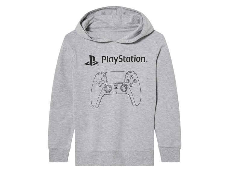 Bluza dziecięca z kapturem Playstation / Xbox (PlayStation, 134-140, Jasnoszary)