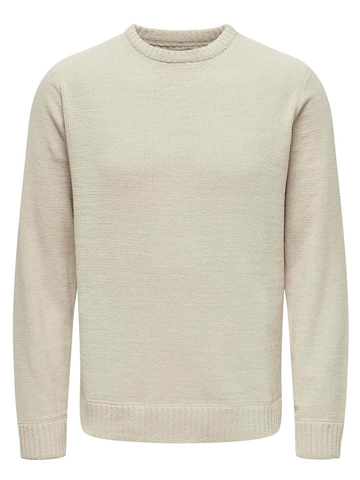 ONLY & SONS Sweter w kolorze beżowym