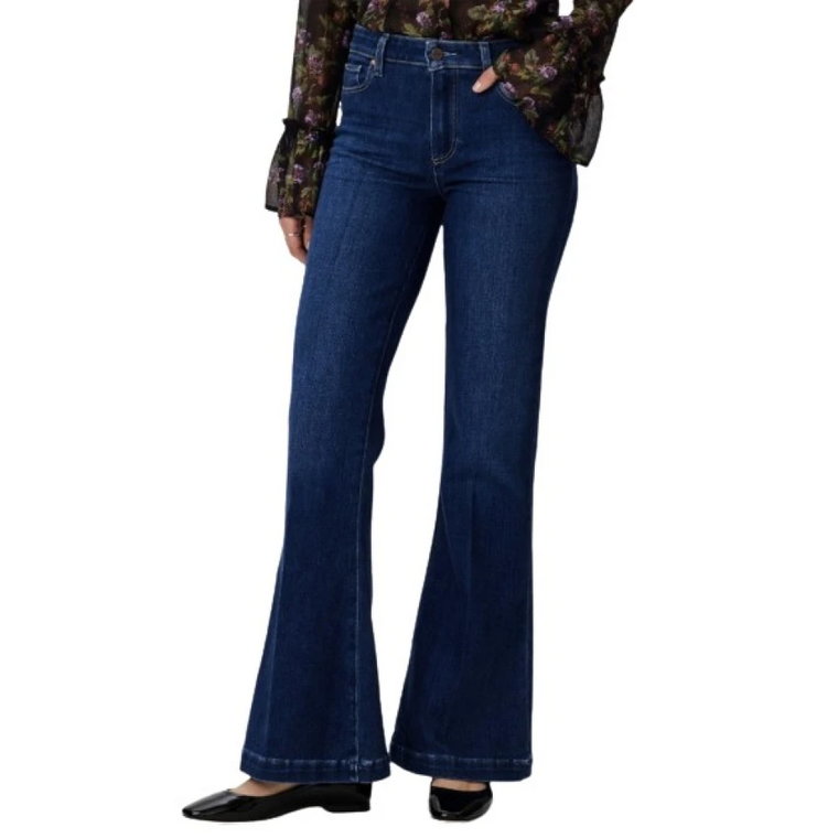 Wzorowane na stylu vintage Spodnie z wysokim stanem i rozszerzanymi nogawkami Paige