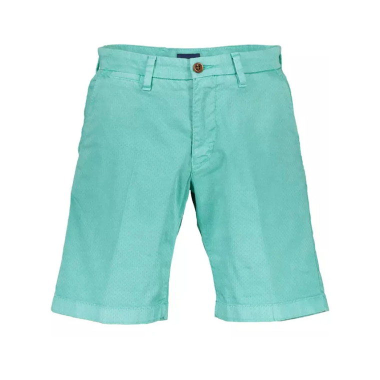 Zielone Jeansy i Spodnie z Bawełny Bermuda Gant