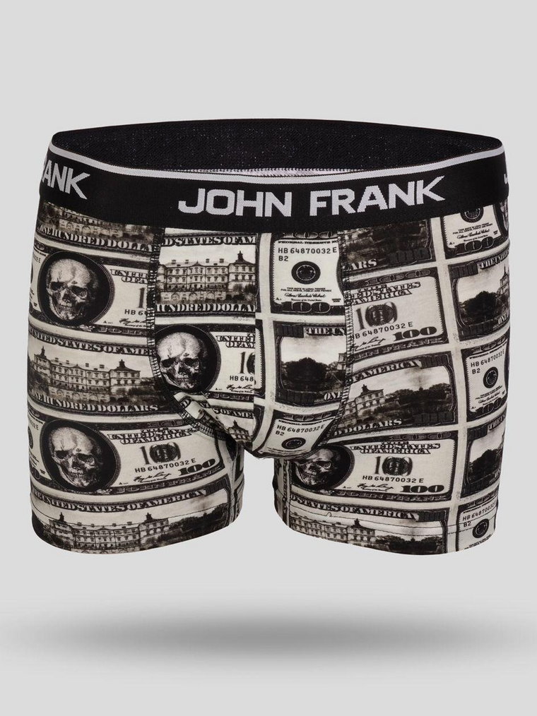 Bokserki Męskie Czarne John Frank Skull Dollars JFB72