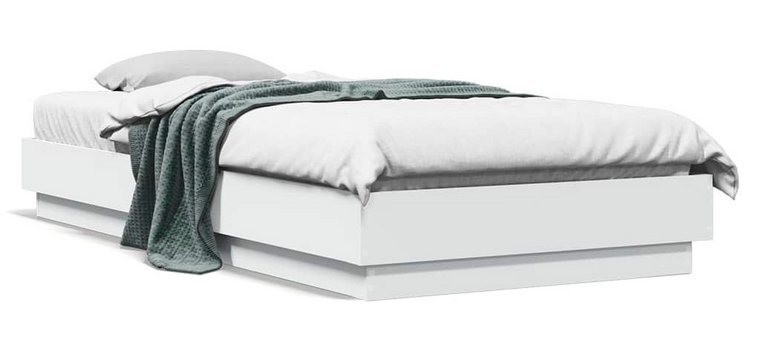 Białe łóżko z podświetleniem LED 90x200 - Surlei