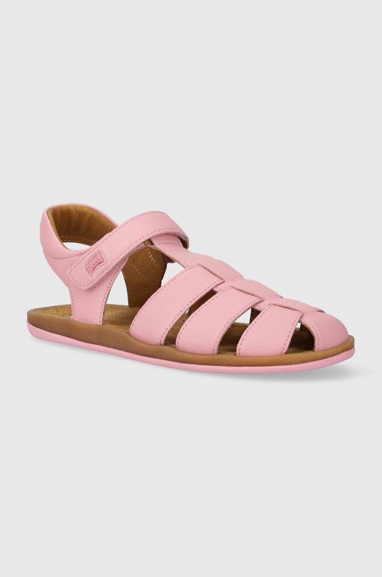Camper sandały skórzane dziecięce kolor różowy