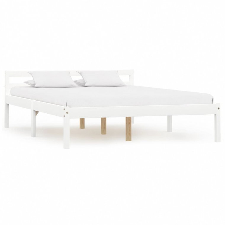 Rama łóżka, biała, lite drewno sosnowe, 140 x 200 cm kod: V-283187