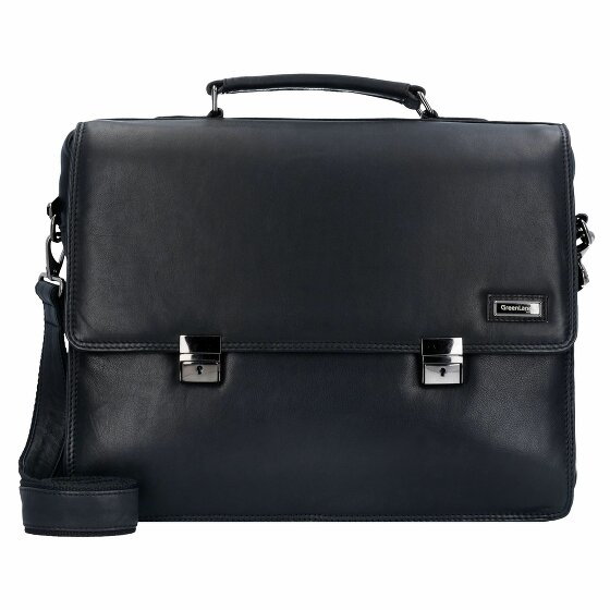 Greenland Nature Czarny Nappa Briefcase Leather 40 cm Laptop Compartment black