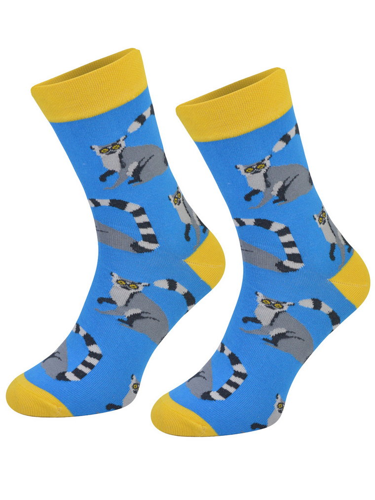Kolorowe skarpetki Cotton Socks 163, wesołe motywy- Lemur