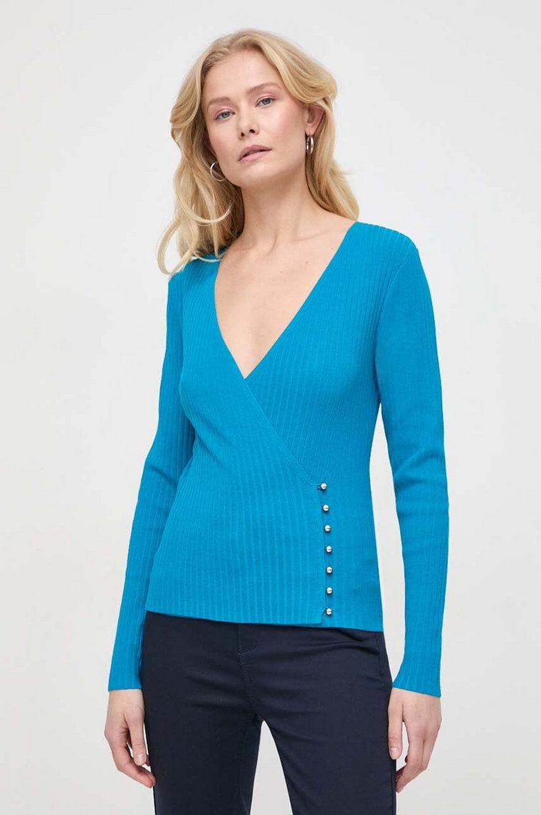Morgan sweter MCAT damski kolor niebieski lekki